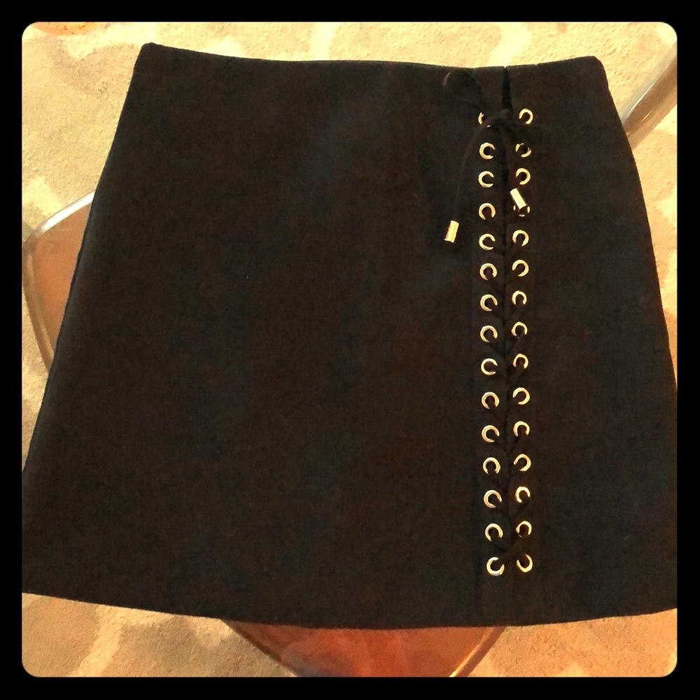 Black Faux Suede mini skirt
